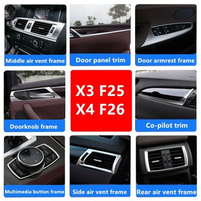 Car Console CD Panel AC Vents Frame Decoration Cover Doorknob Frame Trim Stickers For BMW X3 F25 X4 F26 LHD Interior Accessories