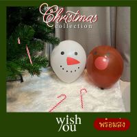 WishYou [พร้อมส่ง] ลูกโป่ง สโนว์แมน กวางเรนเดียร์ ตกแต่ง คริสต์มาส Christmas Balloon Snowman Reindeer