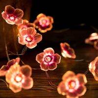 Cherry Blossom String Lights 20/30 LED Wedding Birthday Party Garland Decoration Pink Flower Fairy Light Kid Girl Bedroom Supply