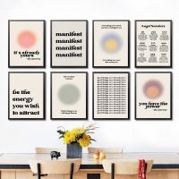 Boho Art Print With Law Of Attraction Quote สำหรับการสำแดงและสติ-Self Love And Self Care Therapy Wall Painting Decor