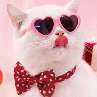 ZZOOI Pet Creative Heart Sunglasses Dog Cat Sunglasses Sun Flower Glasses Puppy Kitty Pets Funny Eyewear Photos Props Party Decoration