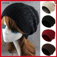 ZHEZHE Autumn Winter Twist Design Oversized Slouch Beanie Cap Skull Caps Skateboard Hat Warm Knitted Hat