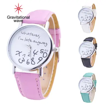 Ladies Women Girl Watch Hot Women Leather Watch Whatever I am Late Anyway  Letter Watches Gift (Pink) : Amazon.in: Home & Kitchen
