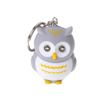 Ready Stock Funny LED Light 3D Cartoon Owl Keyring Sound Hooting Key Chain Key Gift Kid Toys