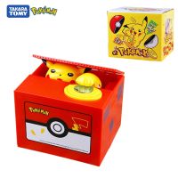 Piggy Bank Figure Anime Cartoon Pikachu Plastic Money Steal Coin Pokémon Kid