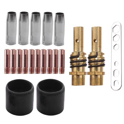 20Pcs Nozzles Contact Tips Holders Mig Welder Consumable Accessory for 15Ak Mb15 Mig Co2 Welding Torch