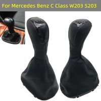 กระปุกเกียร์สำหรับ Mercedes Benz C คลาสความเร็วรถมีสไตล์ลูกบิดคันเกียร์ S203สำหรับ Mercedes Benz C คลาส W203ผ้าคลุมรองเท้าบู๊ทหนังเกเตอร์