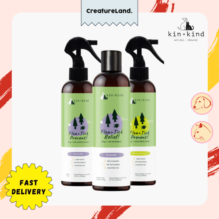 Kin+Kind Flea & Tick Protection Spray/Shampoo For Dogs and Cats