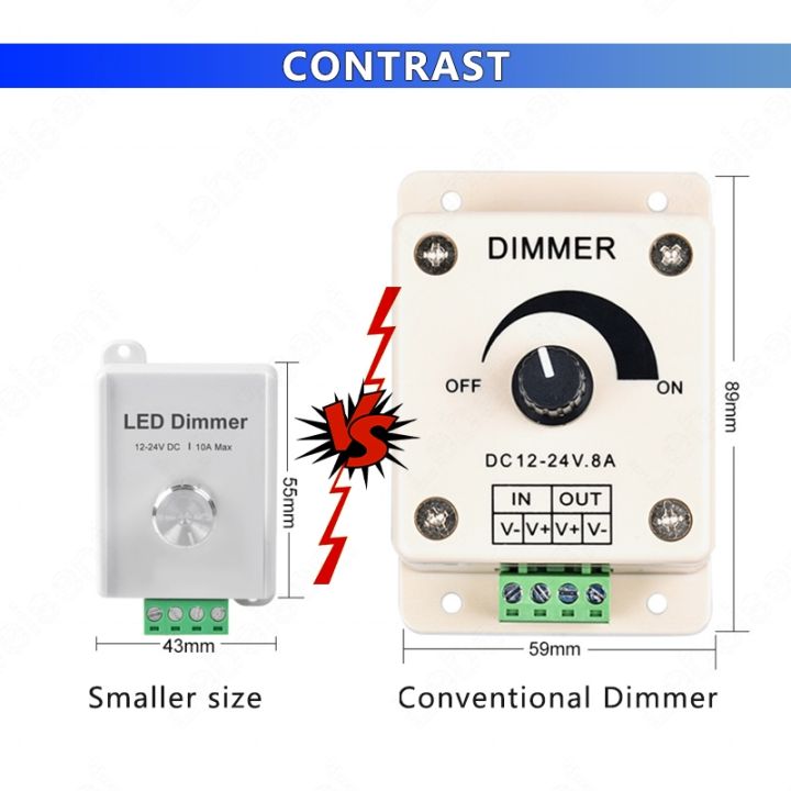 new-mini-led-knob-dimmer-dc-12v-24v-10a-1-channel-lighting-controller-metal-rotary-for-indoor-led-cob-single-color-lamp-strip