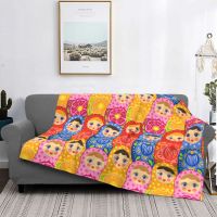 【CW】✹¤♟  Matryoshka Russian Pattern Blankets Fleece Print Cartoon Anime  Throw Blanket for Car Bedspreads