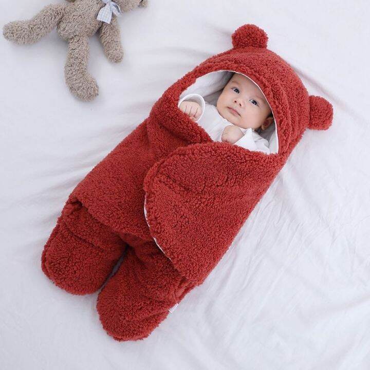 ฤดูหนาวเด็กทารกผ้าห่มซองจดหมาย-thicken-polar-fleece-ทารก-swaddle-ถุงนอนสำหรับทารกแรกเกิด-baby-bedding-wrap-swadde