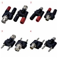 ✈❖﹍ 1Pcs Q9 BNC Banana To Two Dual 4mm Banana Male Female Jack Coaxial Connector BNC Tee Type 3Way Splitter RF Adapter High Quanlity