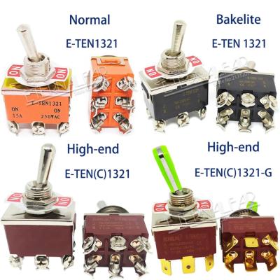 【New-store】 Bakelite E-TEN123คุณภาพสูงเงินติดต่อ12มม. 16A 10A 250V AC (เปิด)-ปิด-(เปิด) สวิตช์เลื่อนสลับ6Pin รีเซ็ต