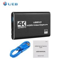 เครื่องบันทึกวิดีโอ USB3.0การ์ดบันทึกความละเอียด4K 60HZ รองรับ HDMI HDMI รองรับการบันทึกสดแบบสตรีมมิ่ง HD สำหรับใช้งานกับ PS4เกม