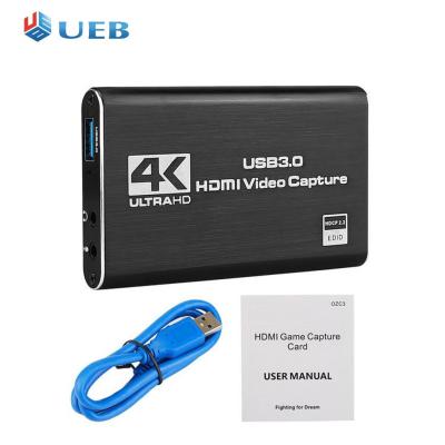 เครื่องบันทึกวิดีโอ USB3.0การ์ดบันทึกความละเอียด4K 60HZ รองรับ HDMI HDMI รองรับการบันทึกสดแบบสตรีมมิ่ง HD สำหรับใช้งานกับ PS4เกม