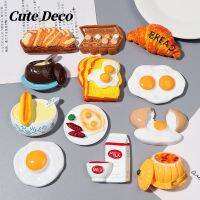 【CuteDeco】Simulated Toast Food (13 Types) Pumpkin Porridge/ Soy Milk Fritters Charm Button Deco/ Cute Jibbitz Croc Shoes Diy / Charm Resin Material For DIY /Hair Accessories