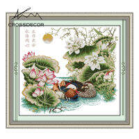 Crossdecor Cross Stitch ชุดสัตว์ Series Stamped Aida ผ้าเย็บปักถักร้อยชุด11CT 14CT Ecological Cotton ด้ายพิมพ์ตกแต่งบ้านแขวนภาพวาดของขวัญ-Together Forever