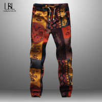 Spring Autumn Men Floral Printed Joggers Male Casual Loose Pants Mens Sweatpants Linen Pants Breathable Trouser 2021 New Fashion