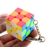 Cubing ห้องเรียนพวงกุญแจ 3CM 3x3 Magic Cube Creative Cube Hang ตกแต่ง - สีสันสดใส-fhstcjfmqxjkf