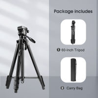 Camera Tripod 60-Inch152cm for DSLRSLR, Aluminium Fluid Head Professional Photography Phone Tripod with Phone Holder &amp; Remote