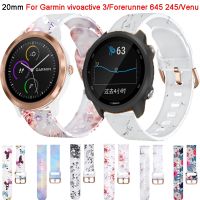 Gelang jam silikon untuk Garmin Vivoactive 3 Venu 2 Plus SQ Forerunner 645 245 musik 158 gelang pintar