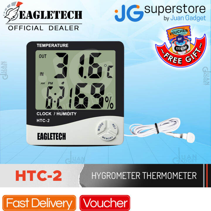 Eagletech HTC2 Digital LCD Temperature Humidity Meter Clock Hygrometer
