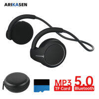 Arikasen เคสสำหรับเล่นกีฬา MP3หูฟังบลูทูธบัตร TF บลูทูธ5.0ชุดหูฟังไร้สายสำหรับไมกา