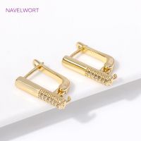 Handmade DIY ต่างหูอุปกรณ์เสริม18K Gold Plated Inlaid Zircon ต่างหูตะขอ Clasps Earwires Fastener สำหรับเครื่องประดับทำอุปกรณ์