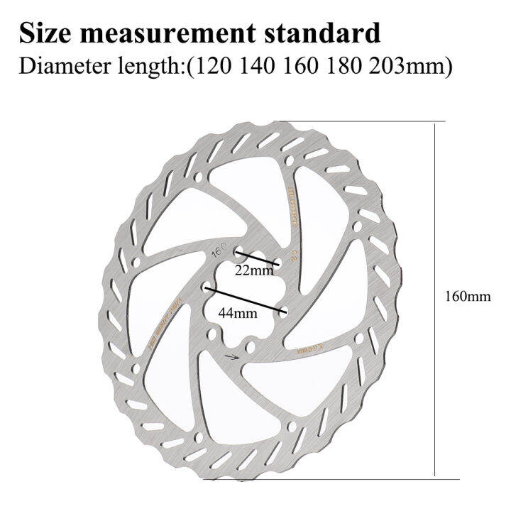 blooke-ดิสก์เบรกโรเตอร์120มิลลิเมตร140มิลลิเมตร160มิลลิเมตร180มิลลิเมตร203มิลลิเมตรสแตนเลสดิสก์ที่มี5-6น็อตสำหรับสกูตเตอร์ไฟฟ้าจักรยานพับ-mtb