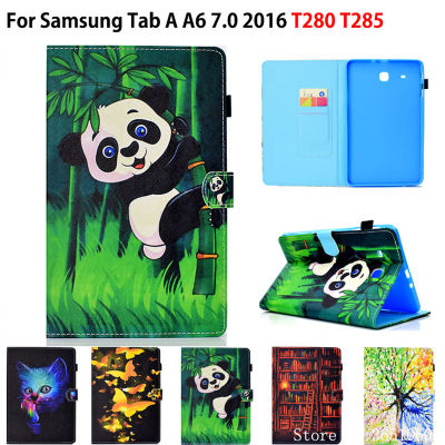 แฟชั่นทาสีกรณีสำหรับ Samsung Galaxy Tab A6 7.0 2016 T280 SM-T280 SM-T285แท็บเล็ตซิลิโคนหนัง PU