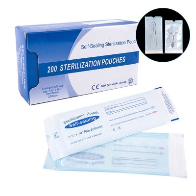 200pcs/box Disposable Ziplock Sterilization Bag Dental Nail Art Tattoo Accessories Medical Grade Sterilization Bag