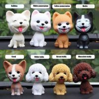 ：》“{： Car Ornament 9Cm Shaking Head Dog Car Dashboard Decor Nodding Puppy Toys Husky Teddy Pomeranian Home Room Auto Accessories