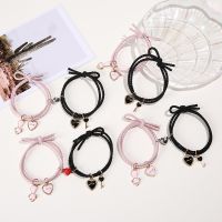 Cartoon Magnetic Couple Bracelets with Cat Love Heart Pendant Cute Mutually Attractive Friendship Rope Gifts for Friend NIN668