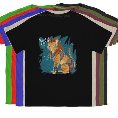 Mens T-Shirts Cat Dark Vintage Cotton Men T Shirts Stray Game Adventure T-shirts Summer Tops Kawaii Clothes Christmas