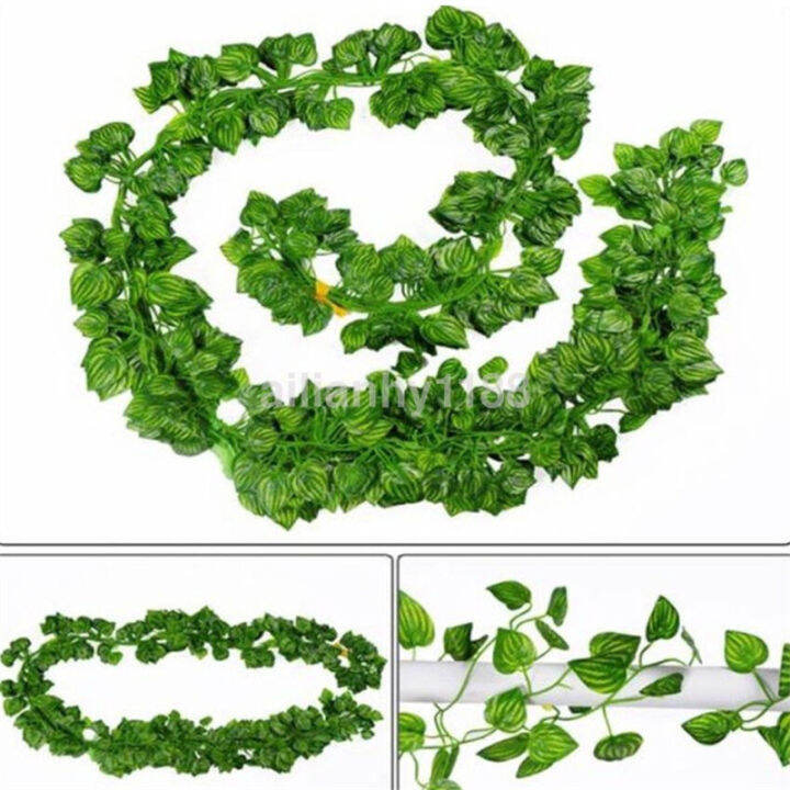 2M Artificial Ivy Leaf Creeper Fake Green Leaf Plant Plastic Vines Home