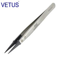 หัวเปลี่ยนได้ ESD-259A VETUS หัวพลาสติกเป็นสื่อนำไฟฟ้าทำจากคาร์บอนไฟเบอร์ป้องกันไฟฟ้าสถิตย์ตัวแหนบสแตนเลส