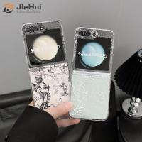 JieHui สำหรับ Samsung Z Flip5 /z Flip4/พร้อม Flip3 Sketch Mickey แฟชั่นเคสโทรศัพท์