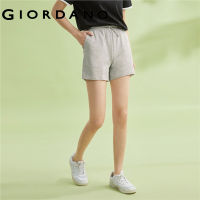 Giordano ผู้หญิง ผ้าฝ้ายบริสุทธิ์ผ้าปั๊มเชือกเอวยืดหยุ่นกางเกงขาสั้นสบายๆ Free Shipping 13402240