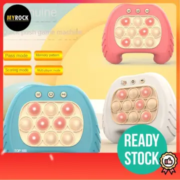 HelloKimi Pop It Game Toys Gameboard Quick Push Pop Game Children Early  Learning Press It Game Console Sensory Quick Push Handle Game Stress  Release Game with Music for Kids Girls Boys