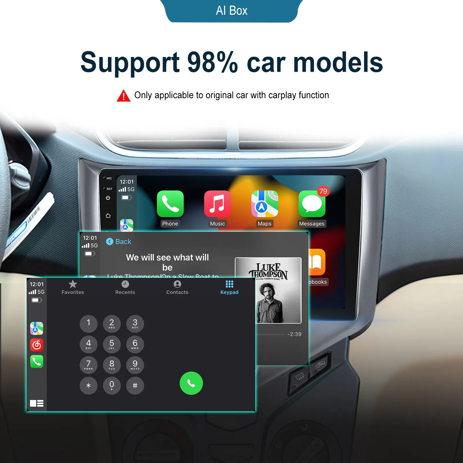 Wireless CarPlay Android Auto Mini Dongle Ai Box Wired CarPlay to