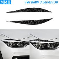 สำหรับ BMW 3 Series F30 2012-2018ปลอมแปลงคาร์บอนไฟเบอร์ไฟหน้าเปลือกตาคิ้วแถบตกแต่งรถอุปกรณ์ตกแต่งสติ๊กเกอร์