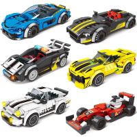 Speed Champions SWAT Police F1 Sports Car Figure Vehicle Stickers Building Blocks Rally Racers Model Bricks Toys For Kid Gift Building Sets