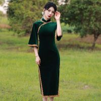 ใหม่รุ่นปรับปรุงของ Cheongsam ย้อนยุคสไตล์จีนแคทวอล์เครื่องแต่งกาย Sito ชุด Cheongsam เดียวกัน