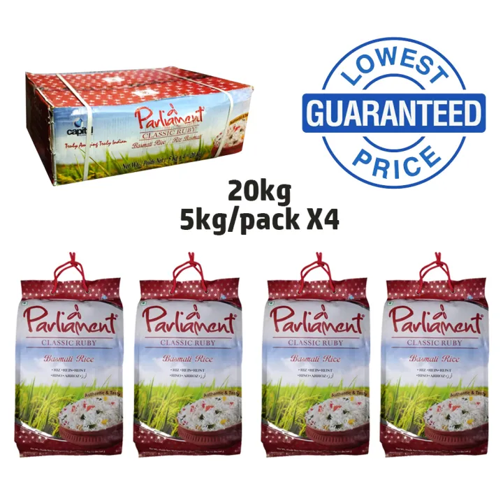 20kg Parliament Classic Ruby Basmati Rice (Extra long rice) Lazada PH