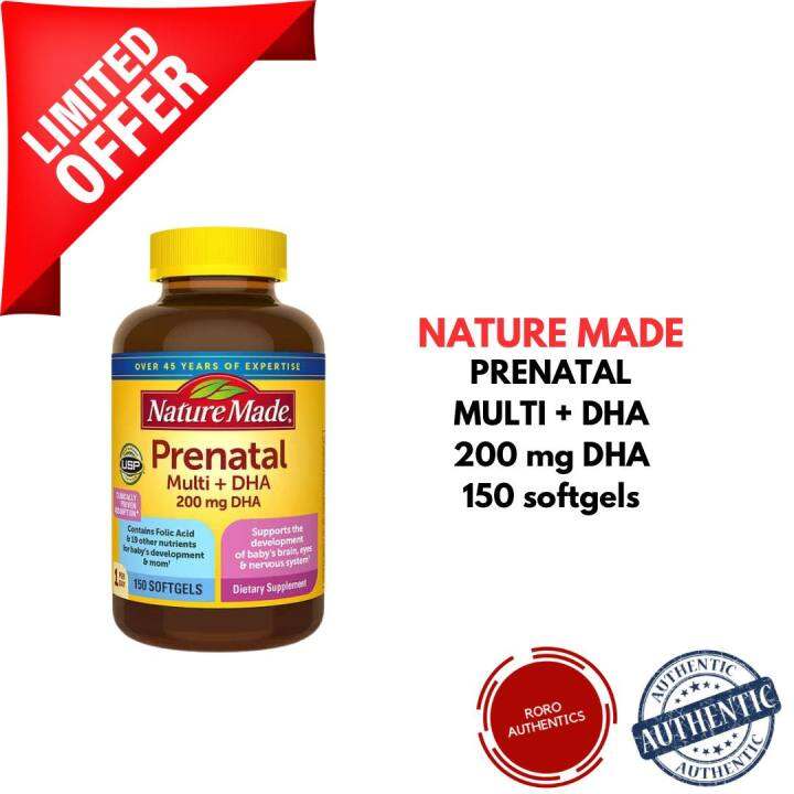 Nature Made Prenatal Multi + DHA, 150 Softgels [Expiry May 2023
