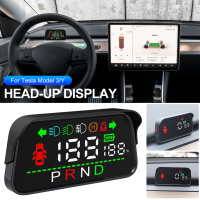 สำหรับ Tesla รุ่น3รุ่น Y Car HUD Mini Head Up Display ระบายอากาศ Mount Gauge Shift เกียร์ Hi/Lo Beam Indicator