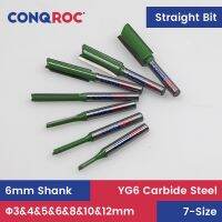 6mm Shank Straight Cut Router Bits Set 7-Different-Size Diameter-3 4 5 6 8 10 12mm Wood Stock Removal Milling Cutters ชุด