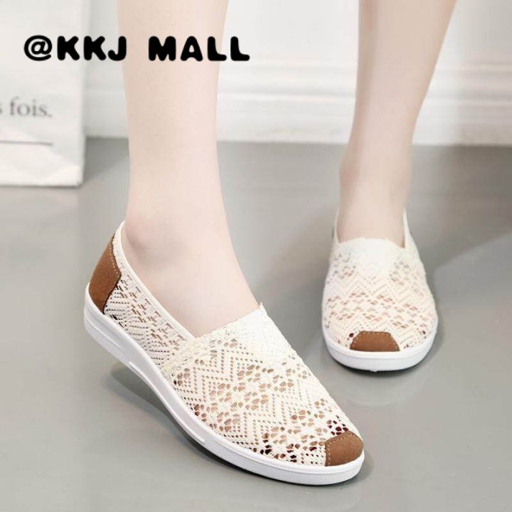 kkj-mall-รองเท้าผู้หญิงผ้าใบ-ผ้าใบ-2021-รองเท้าผ้าใบตาข่ายด้านล่างแบนระบายอากาศได้ทุกแบบ
