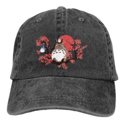 Pure Color Dad Hats Red Flowers Womens Hat Sun Visor Baseball Caps Totoro Anime Peaked Cap