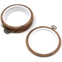 Rubber Embroidery Ring 4 Pcs 5.1 Inch Imitation Wood Embroidery Ring Hoops for Embroidery and Hanging